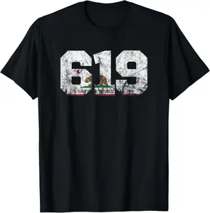 100%cotton Area Code 619 shirt - San Diego California tshirt T-Shirt