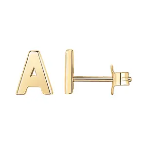 PAVOI 14K Gold Plated Sterling Silver Alphabet Letter Earrings for Women - Initial Earrings