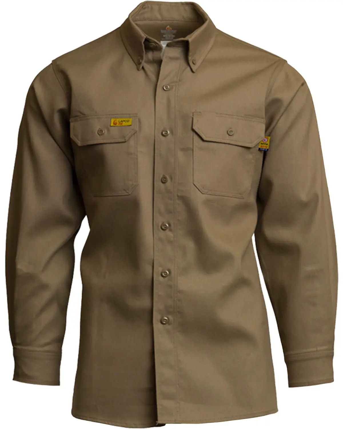 Lapco Men's Men'S Solid Fr Long Sleeve Button Down Uniform Work Shirt - Gos6kh Sm-2Xl