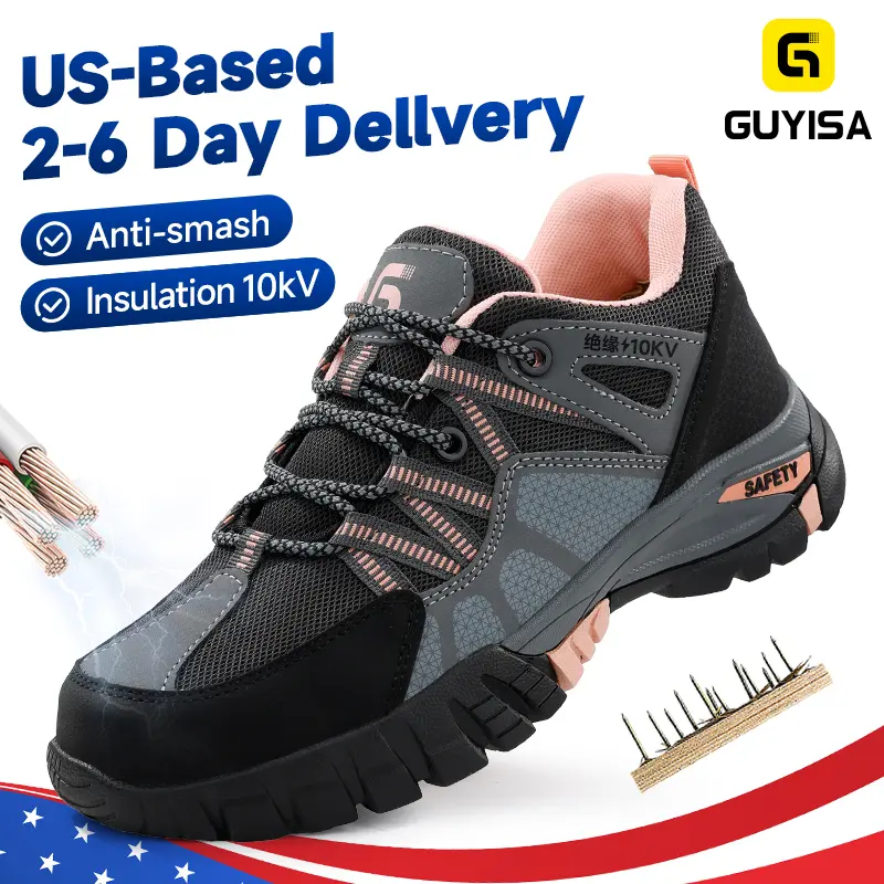 Women's Fashionable & Versatile Safety Shoes - Lace-up Insulated Shoes for Warehouses and Factories