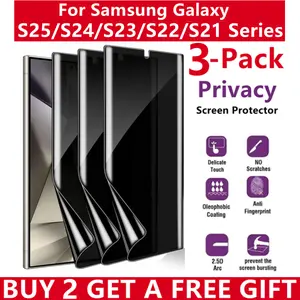 3Pcs Privacy Hydrogel Screen Protector for Samsung Galaxy S25 Ultra S25 Plus S24 Ultra S24 S23 S22 S21