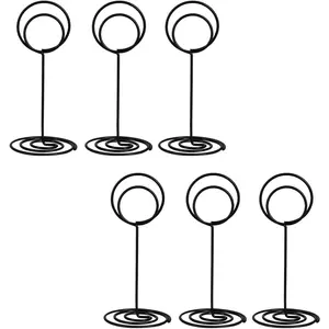 6Pcs Black Table Number Holders Simple Reusable Place Card Stand Name Memo Note Holder for Wedding Birthday Party Restaurant