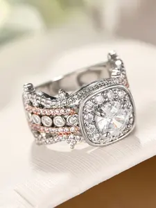 1 PC Luxury Cubic Zirconia Elegant Ring For Women For Wedding Engagement Party Jewelry Valentine's Day Gift