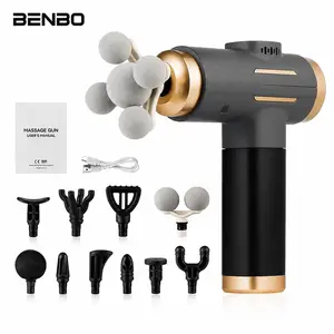 99 Levels Percussion Massager with 11 Replacement Heads, Handheld Deep Tissue Muscle Massager, Portable Fascia Massager Electric Fitness Equipment for Neck Shoulder Relaxer Abdomen Waist Legs Full Body Muscle Relaxation