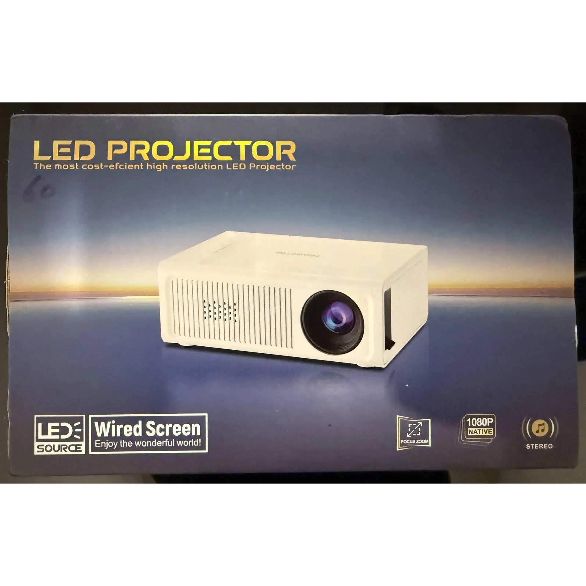 High Brightness LED Projector with 1.1x Optical Zoom, USB & HDMI