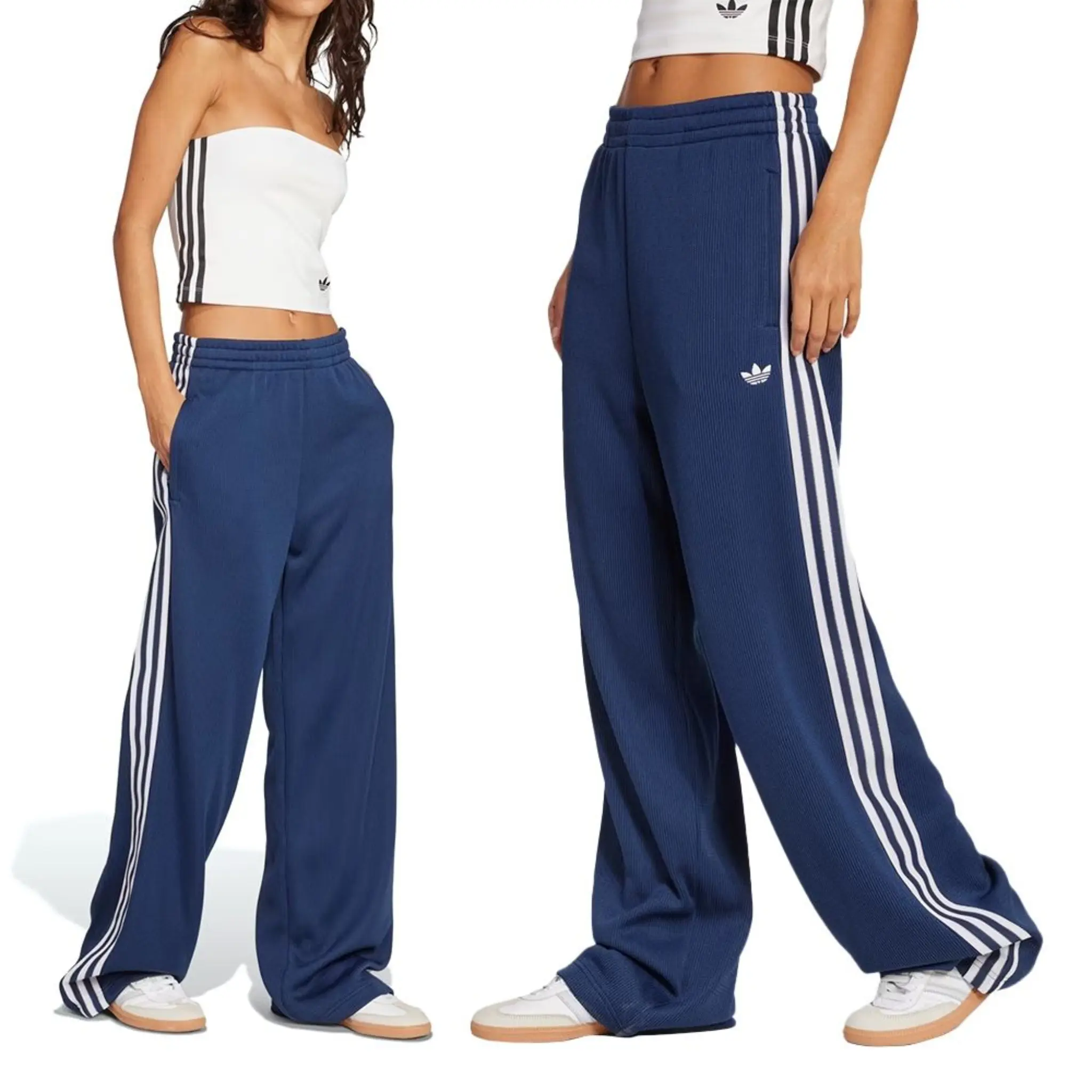 Adidas Originals Women's Stylish Soft Joggers - Navy Firebird Knit Track Pants, JV7524, Stretch Joggers