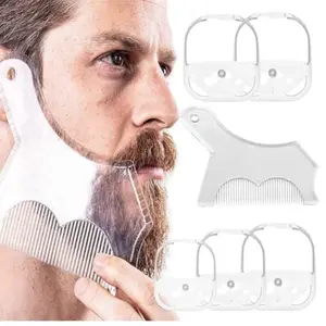 6pcs Beard Shaping Kit, Goat Beard Styling Tools Set, Abs Material, Non-Flammable, Ca Prop 65 Compliant, 6 Piece Beard Comb Combo, Beard Grooming Kit