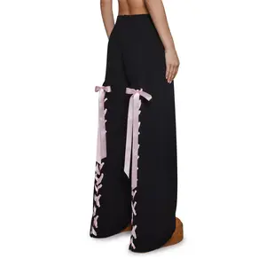 Soft Romance Lacing Bow Sweat Pants