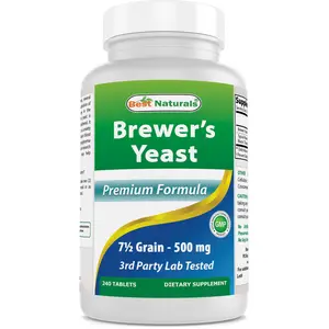 Best Naturals Brewers Yeast 7-1/2 Grains with vitamin B1, Vitamin B2 and Niacin,500 mg,240 Tablets
