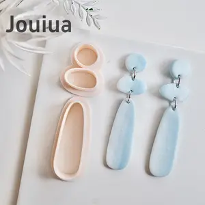 2pcs/set Irregular Geometric Shape Polymer Clay Earring Cutters Minimalist Long Strip Soft Pottery Dangle Clay Embossing Molds DIY Clay Pendant Necklace Jewelry Making Tools Sharp 3D Printed Organic Clay Supplies