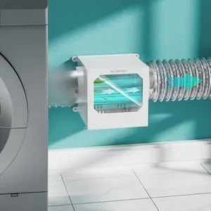HG Power Dryer Duct Lint Trap Metal Indoor Vent Kit with Water Drawer System 4 Inch 8FT Hose 2 Clamps for Electric Dryers
