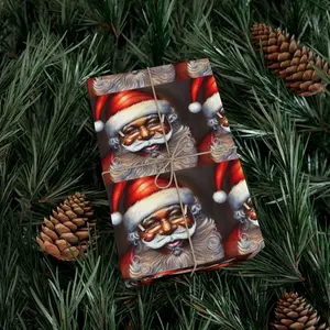 African American Santa Gift Wrap Papers