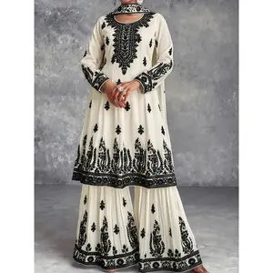 Women's Casual - Elegant Floral Print - Round Neck Long Sleeve Top and Pants Set BK123002