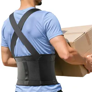 Work Waist Trainer for Men & Women Adjustable Waist Belt with Shoulder Straps Waist Cincher Girdles with Hook and Loop Fastener