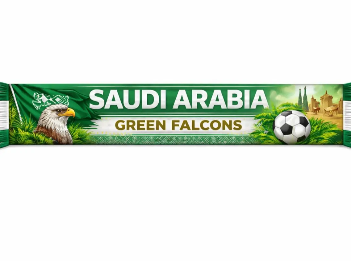 Saudi Arabia Flag Scarf, Lightweight Cloth Shawl with Flag Pattern, Stylish Accessory for Soccer Fans and Casual Wear, Flag Pattern Shawls
