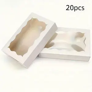 20pcs / Baking Cookie Boxes with Windows, Premium Cake Box, Ideal for Chocolate, Strawberries, Muffins, Donuts, Christmas Party Gifts