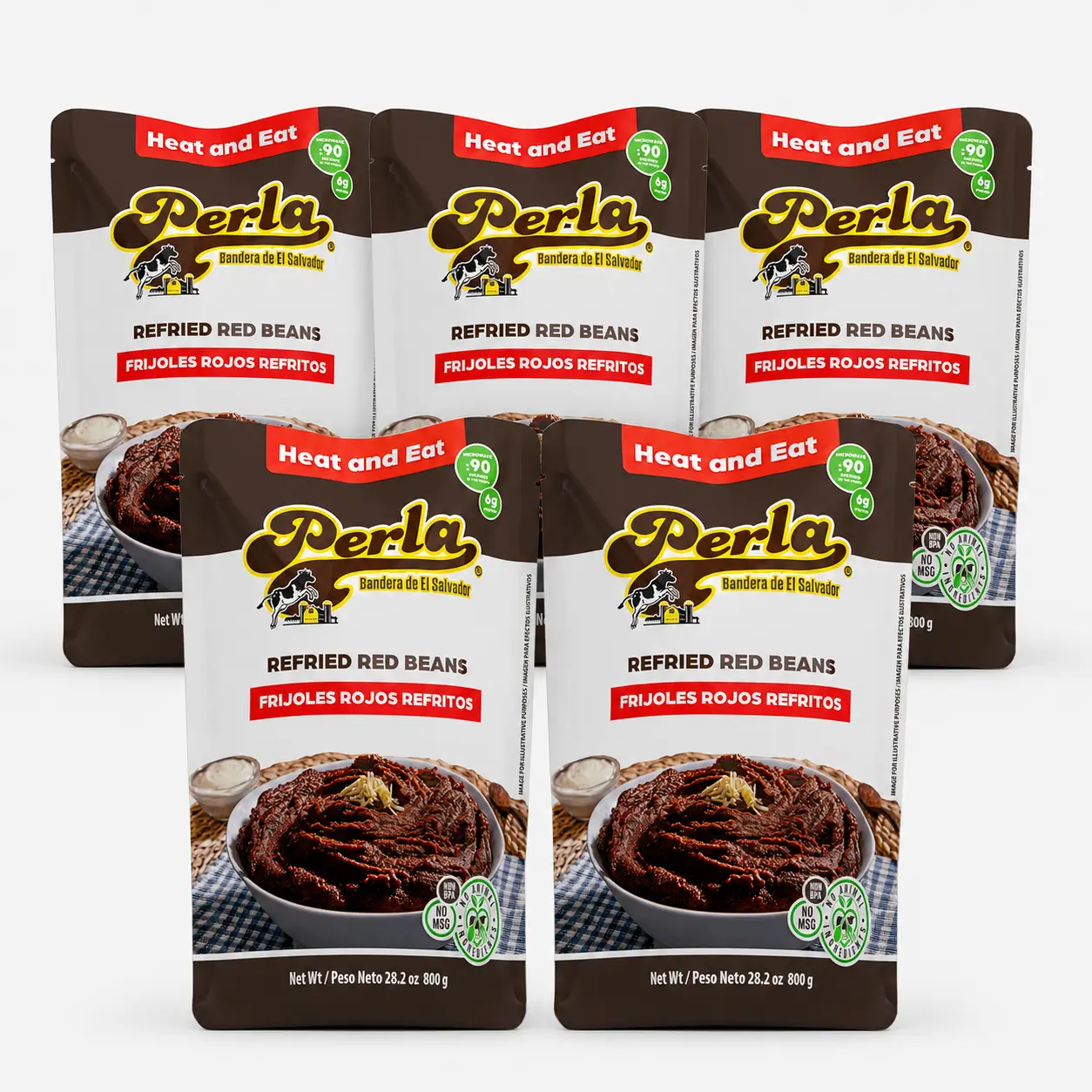 Perla Refried Red Beans (Frijoles Rojos Refritos) 28 oz - PACK OF 5