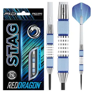 Red Dragon Darts Stag Grey Steel-Tip Darts - Darts Gear with Precision Grip, Unique Aesthetic Appeal, Darts Tips