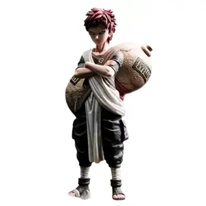 Anime Gaara Figure Statue Model Collectible Toys Gifts 7.8 inches with Interchangeable Head Perfect Gift for Naruto Fans GK PVC Figurine