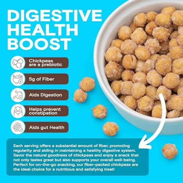BIENA Chickpea Snacks - Crunchy Roasted Chickpeas - High Fiber Protein Snacks for Adults and Kids - 4-Pack, 5 Ounce Bags - Honey Roasted