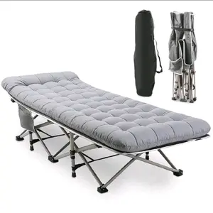 Camping Cot For Adults Heavy-Duty Portable Cot Bed With Mattress Foldable Padded Sleeping Cots For Camping Travel Tent Day Bed Outdoor Home Guest Max Load 300 LBS 75x28x14"
