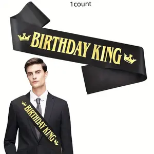 Birthday King Sash, 1 Count Birthday Party Shoulder Strap, Creative Photo Prop, Birthday Party Decoration Supplies, Party Gifts for Men, Party Event Props