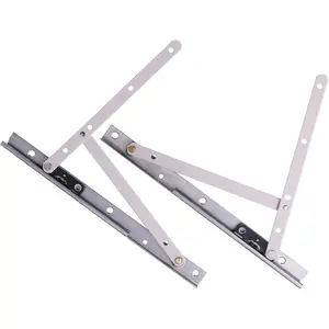 1 Pair Casement Window Hinge, 10 Inch Stainless Steel Finish Adjustable/2 Pack Standard Duty Concealed Hinge, Universal E-Gard Corrosion Resistant Coating Friction Stay Hinges for Awning/Hopper