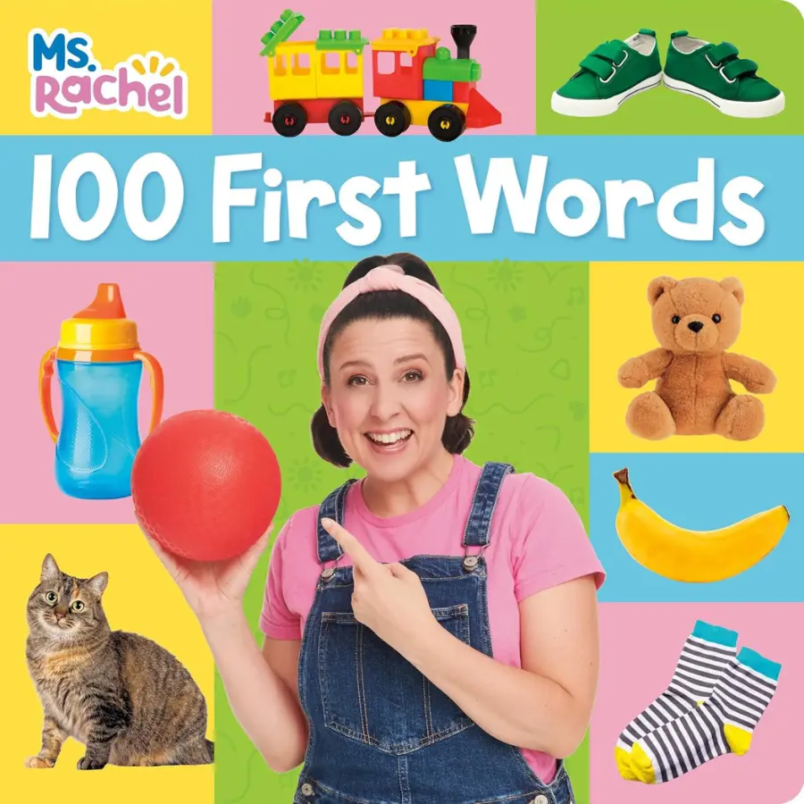 Ms. Rachel's 100 First Words Multicolor English Board Book - Regular Edition, 32 Pages, Speech Development, Preschool at Home Learning, Kids' Art, Easy-to-Learn, for Babies/Toddlers, Gift Idea, Random House Books for Young Readers, Jan 7 2025