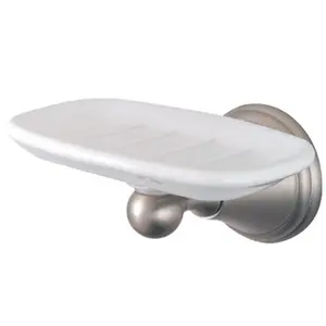 212 MAIN Solid Brass Governor Soap Dish - Satin Nickel Finish, Bathroom Accessory, Home Supply
