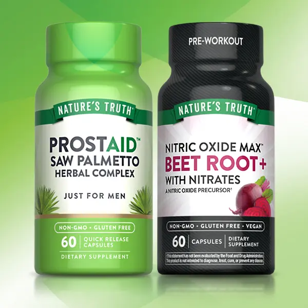 Nature's Truth Men's Health Bundle - Nitric Oxide Max with Beet Root x Prostaid Saw Palmetto Herbal Complex