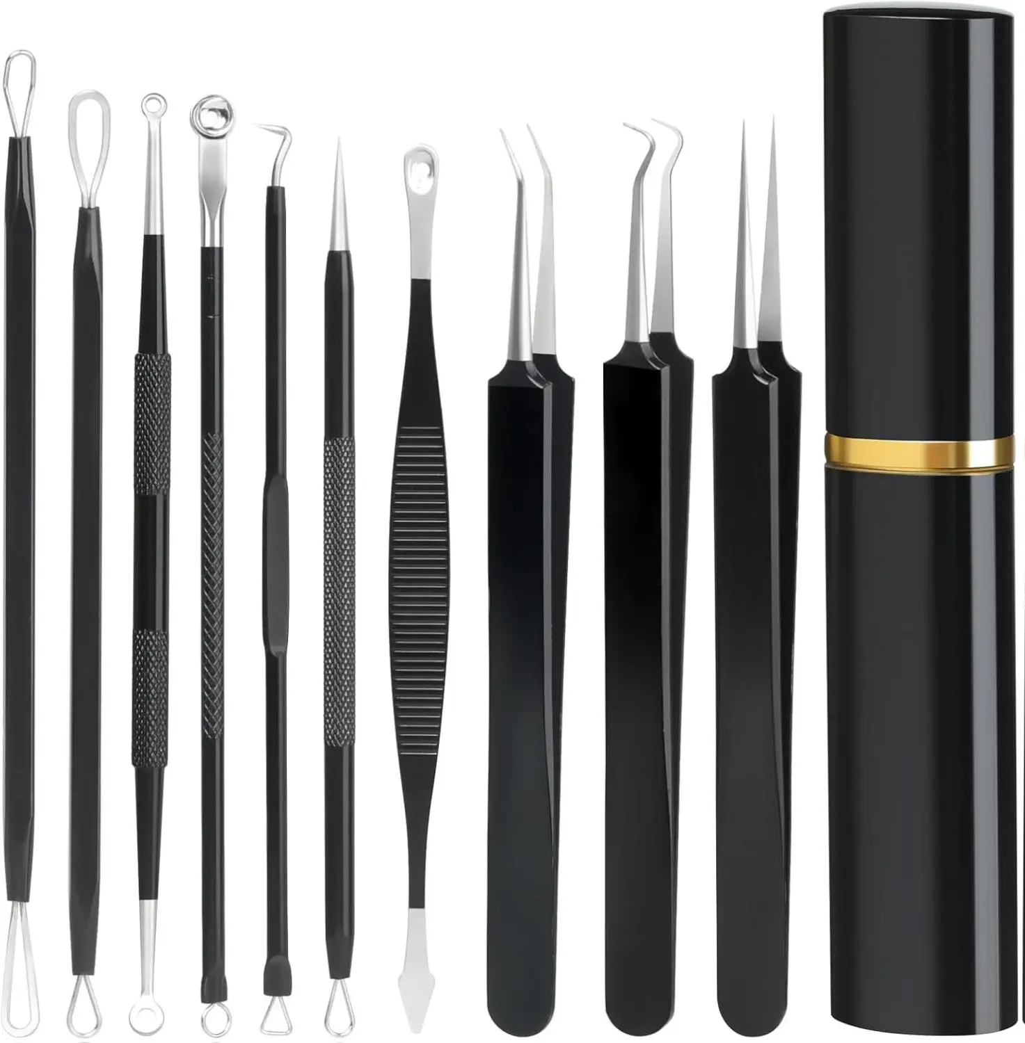Pimple Popper Tool Kit,10 Pcs Professional Blackhead Remover Comedones Extractor for Easy Removal for Pimples,