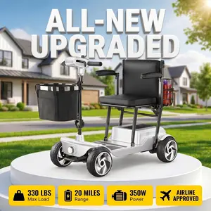 All-New Fritton Lightweight Mobility Scooter for Seniors & Adults, 20 mi Range, 49lb Foldable Portable Airport-Approved Travel Scooter, 300lb Capacity