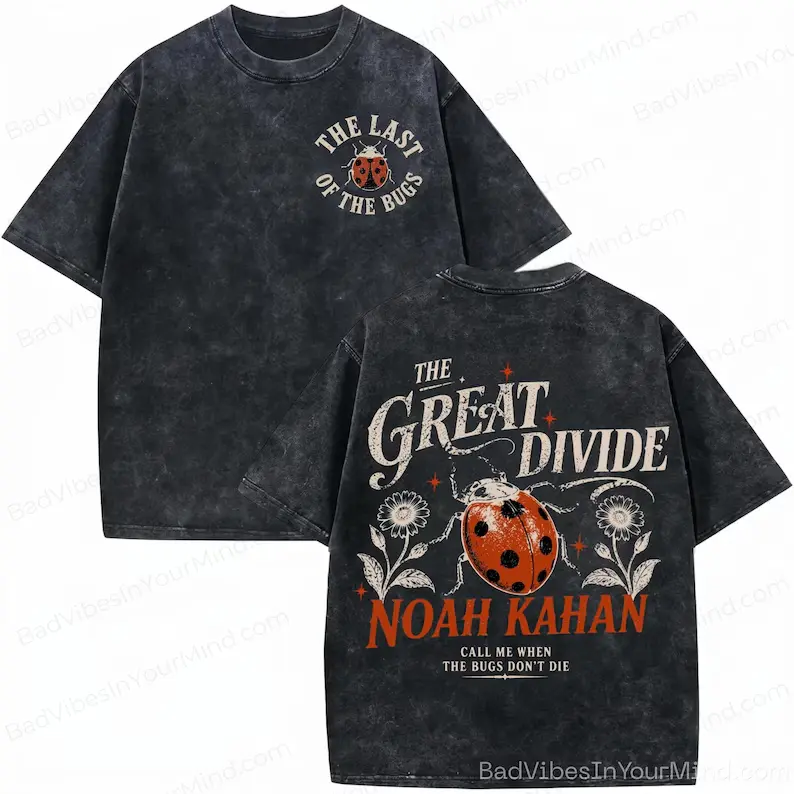 Noah Kahan The Divide Tour Wash Shirt, Comfort Color Shirt, The last of the bugs shirt, Noah Kahan Tour 2026 Shirt Casual Vintage Tee vintage style Christmas Holiday Birthday Funny Mens T Shirt