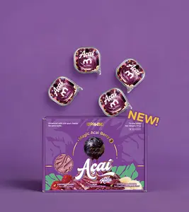 Pawbio Acai Superfood Mousse for Pets Digestive Support Goat Cheese Flavor 12 Cups for Dogs & Cats Irresistibly Tasty with Real Goat Cheese & Açaí Berry