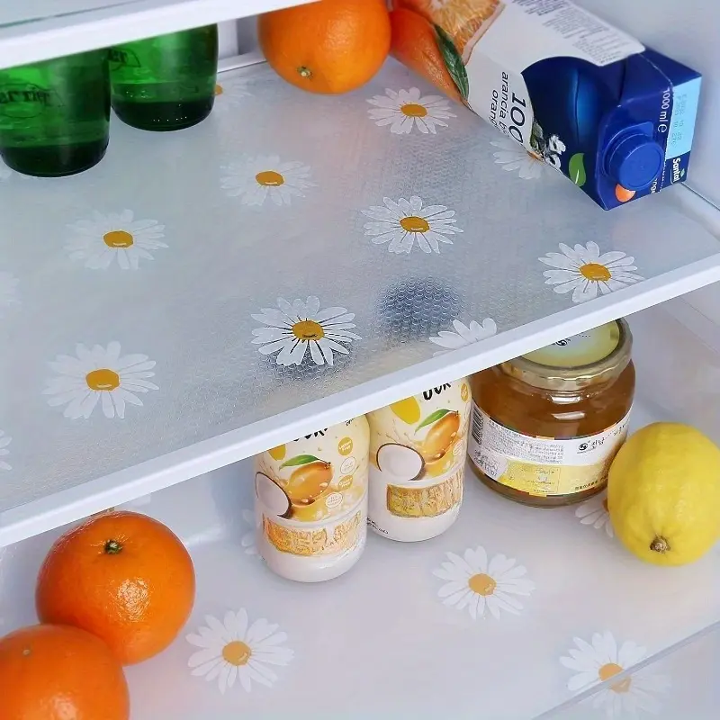 4pcs Refrigerator Liners, Waterproof Washable Fridge Liner, Non-Slip Refrigerator Shelf Liner-BPA Free, for Fridge Glass Shelf, Cabinet, Drawer, Freezer Safe