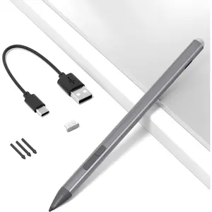 Surface Pen for Surface Pro 13/12/11/9/10/8/X/7/6/5/4/3, Surface Pro Pencil with Precision Tip, Palm Rejection, Tilt Sensitivity, Surface Stylus for Surface Go 3/Go 2/Book/Laptop 5 (Gray)