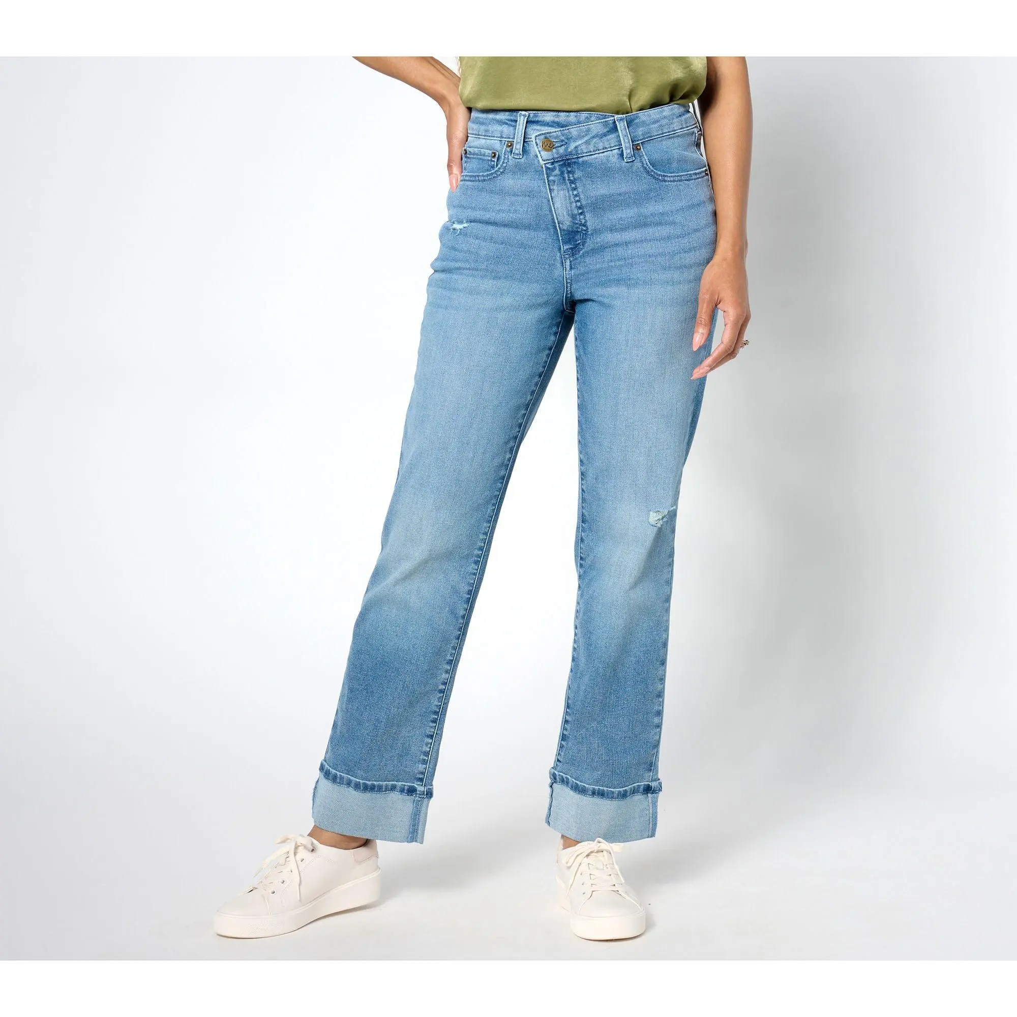QVC Women's Petite Straight Leg Jeans QVC Women's Petite Straight Leg Jeans
