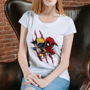 Cartoon Deadpool and Wolverine Shirt Unisex T-shirt Gift For Fan