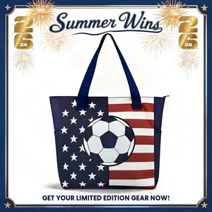 [US]Summer Wins 2026 Patriotic USA Flag Soccer Bags, Stars and Stripes Backpack, Large Tote, Casual Crossbody & Sling Purse for Women Men, Match Day Travel Sports 4th of July Independence Day
