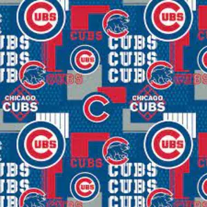 Cubs Squares Cotton Fabric