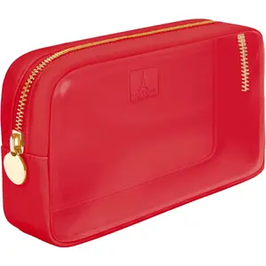Small Clear Makeup Bag - Mini Pouch for Purse, Red  Travel Case, Compact Clear  Bag, Mini Pouch for Purse