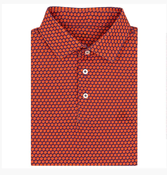 The Clemson Paw Men's Short Sleeve Collegiate Polo, Polo 3D Unisex, Gif For Him