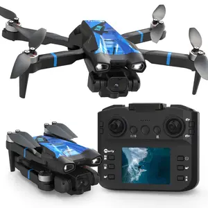 Adult drone equipped with dual cameras, remote control with screen, brushless motor, supports SD card, altitude hold, 3D flip, 3-speed adjustment, headless mode, one-touch takeoff/landing, beginner-friendly adult remote control quadcopter, gift choice