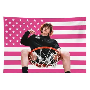 Pink American Cameron Flag Wall Tapestry - 1pc 60x40in (4x6ft) Polyester College Banner, Girls' Room Decoration, Birthday Gift Accessory, Tapestry Wall Hanging