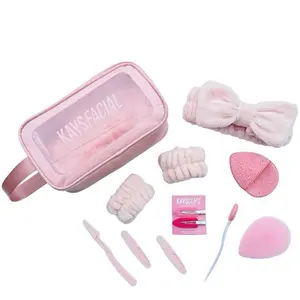 12 piece accessories bag hair clip and face sponge Storage Carrying Bag Durable Lightweight Organizer