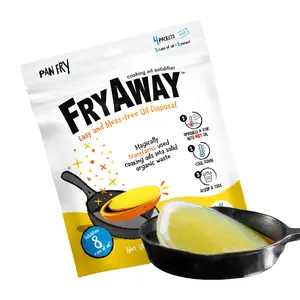 FryAway Pan Fry Cooking Oil Solidifier, Vegetable/Canola Oil Hardener for Easy Disposal, Natural Oils Solidifies, Grease Solidifying Powder, Waste Solution As Seen on Shark Tank, Kosher, Up to 8 Cups