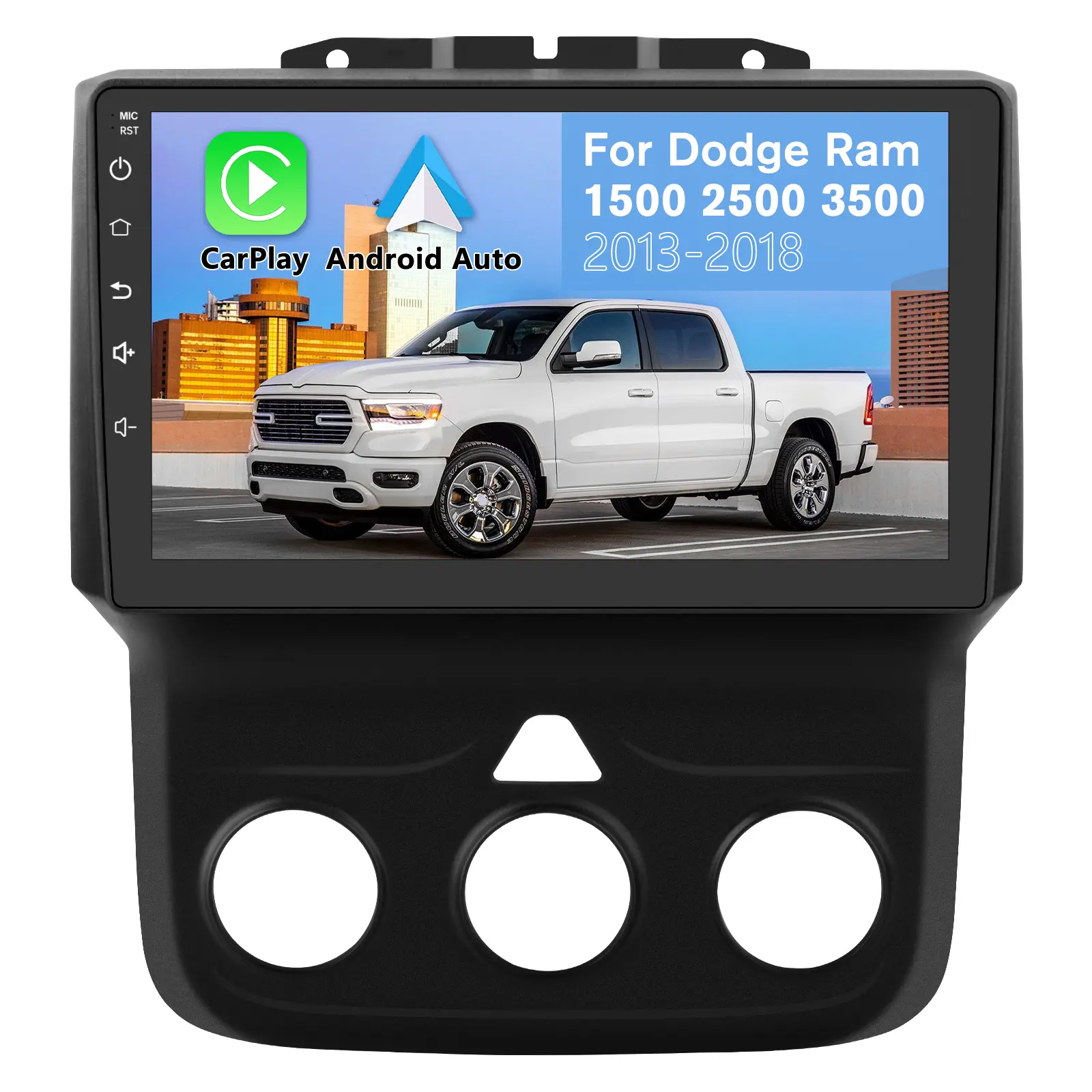 Junsun Android 13 Car Radio Head Unit for Dodge Ram 2013-2019 Trucks, 9-in High Definition Front Dashboard Vehicle Screen, 2G RAM 32G/64GB, Wi-Fi, HD Touchscreen, Auto GPS Navigation, Wireless CarPlay Multimedia Player