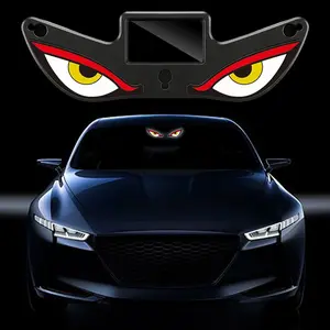 Solar Demon Eye LED Car Window Warning Light - Wireless, No-Drill, Solar/USB Powered Animated Devil Eyes for Windshield/Rear Window - Waterproof, Universal Fit for Cars, Trucks, SUVs, RVs - Auto Parts Accessories, Truck Accessories