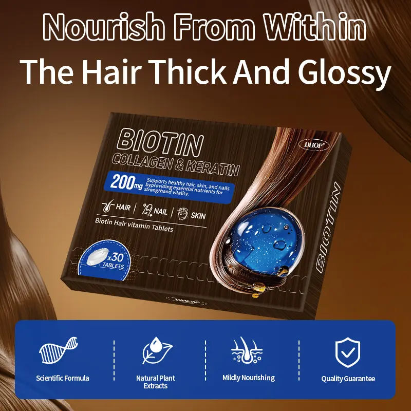 DHOP High Potency Biotin Tablets, Daily Skin & Nails Nutritional Supplement 60 Count
