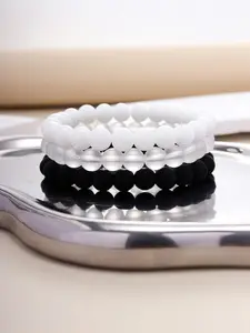 Simple Plain Beaded Bracelet, Stackable Bracelets, 3pcs Casual Adjustable Jewelry for Women & Men for Party, Daily Clothing Decor, Trendy All-match & Exquisite Jewelry for Birthday Gift